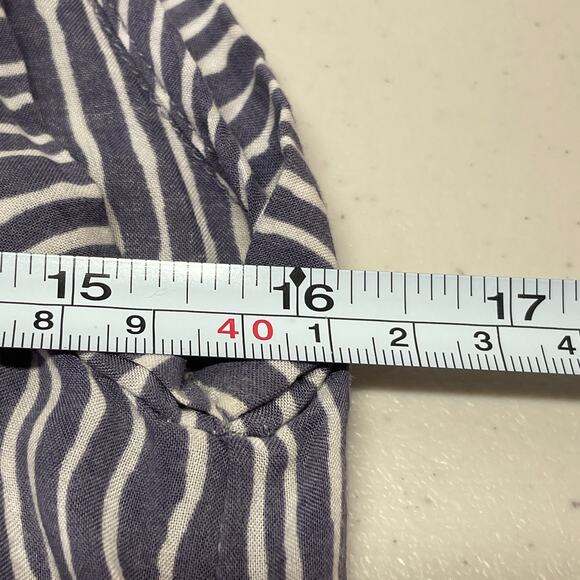 Melrose and Market Blue Stripe Lightweight Cut Out Midi Cover Up Top S - Picture 12 of 13